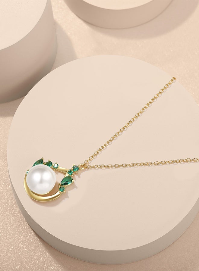 Moonmory Pearl Necklace 925 Silver Water Drop Vine Pendant Necklace Original Design Inspired By Mosque Door Frame Islamic Irregular Vine Pearl Necklace With 50CM Adjustable Chain Ramadan, Mother's Day, Valentine's Day Gifts  - Image 3