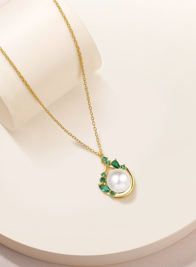 Moonmory Pearl Necklace 925 Silver Water Drop Vine Pendant Necklace Original Design Inspired By Mosque Door Frame Islamic Irregular Vine Pearl Necklace With 50CM Adjustable Chain Ramadan, Mother's Day, Valentine's Day Gifts  - Image 4