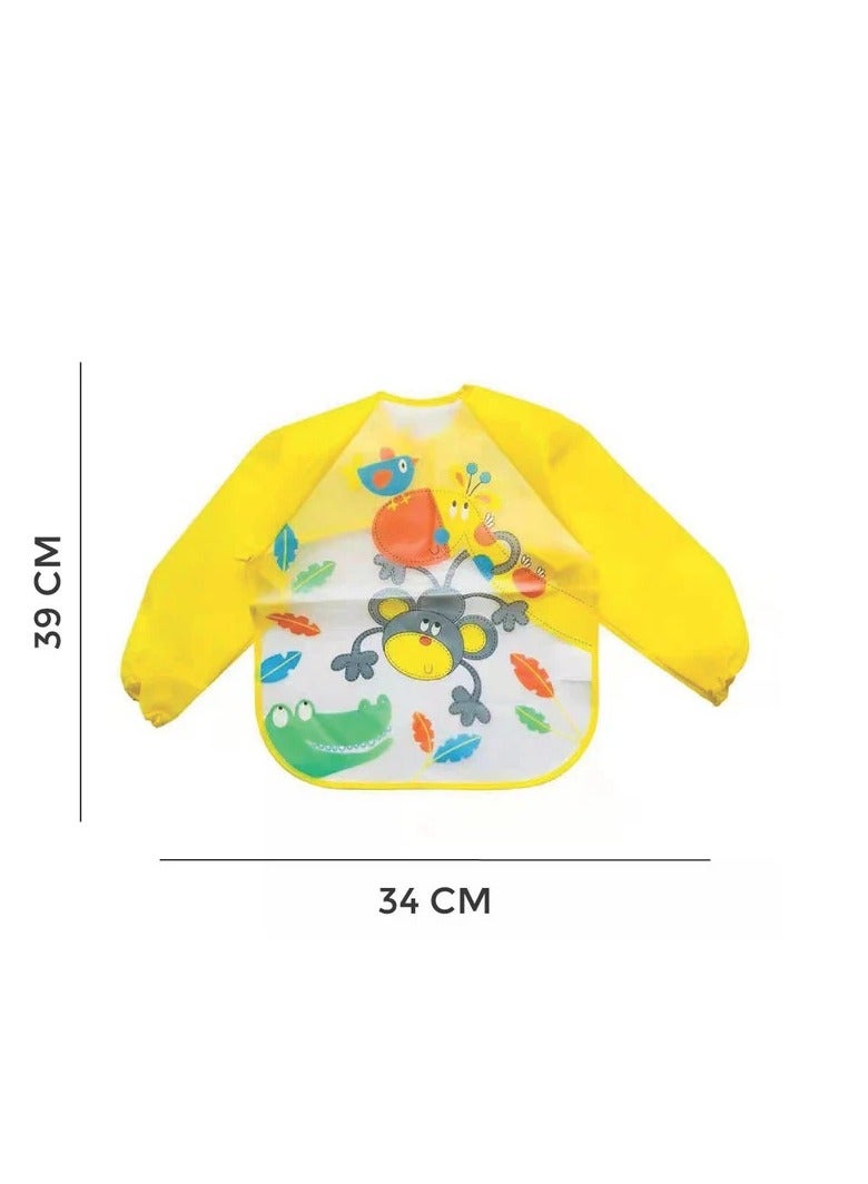 Polka Tots Polka Tots Full Sleeves Waterproof Apron Feeding Bib - Monkey  - Image 3