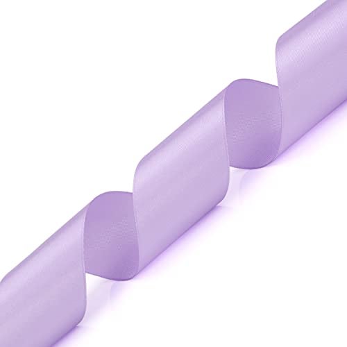 Nsilu 25 Yards 1-1/2 inches Wide Satin Ribbon Suitable for Wedding, Party and Gift Box Packaging Ribbon (Light Purple, 1-1/2") - Image 3