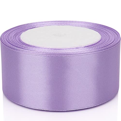Nsilu 25 Yards 1-1/2 inches Wide Satin Ribbon Suitable for Wedding, Party and Gift Box Packaging Ribbon (Light Purple, 1-1/2") - Image 5