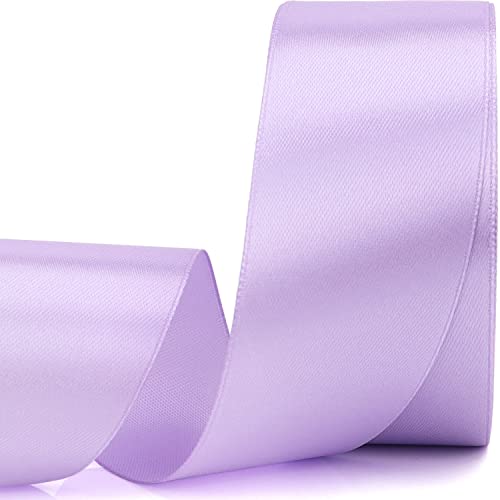 Nsilu 25 Yards 1-1/2 inches Wide Satin Ribbon Suitable for Wedding, Party and Gift Box Packaging Ribbon (Light Purple, 1-1/2") - Image 1