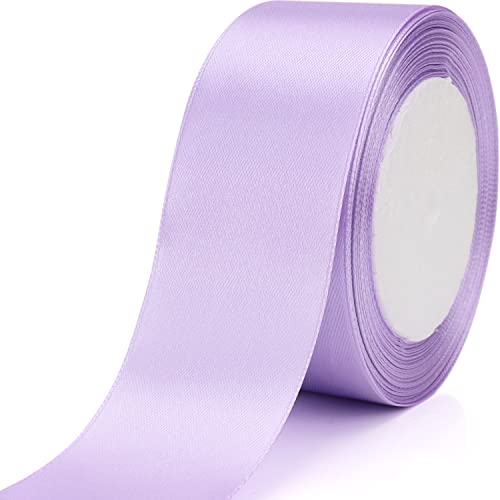 Nsilu 25 Yards 1-1/2 inches Wide Satin Ribbon Suitable for Wedding, Party and Gift Box Packaging Ribbon (Light Purple, 1-1/2") - Image 2