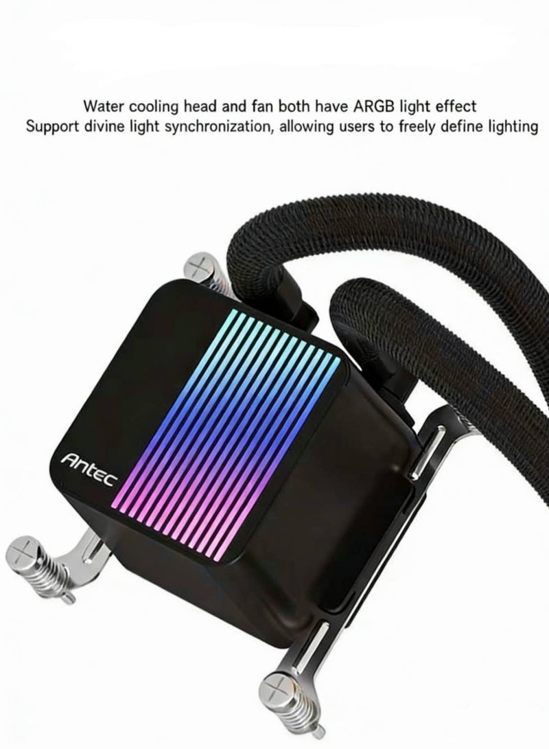 Antec AF360 ARGB 360mm AIO Liquid CPU Cooler - 3×120mm PWM Fans, ARGB Sync, Intel/AMD Compatible - Image 4