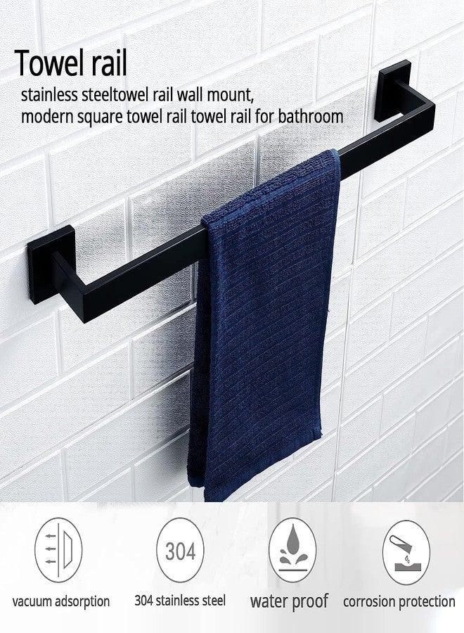 LUXIUR Towel Rod for Bathroom, 304 Grade Stainless Steel Towel Holder for Wash Basin, Towel Bar, Matte Black - Image 3