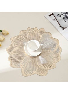 Generic New Minimalist Flower-Shaped PVC Placemats – Heat-Resistant, Washable Table Mats for Home & Restaurant Decor, Ins-Style(Gold,Pack of 4 )  - Image 2