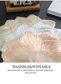 Generic New Minimalist Flower-Shaped PVC Placemats – Heat-Resistant, Washable Table Mats for Home & Restaurant Decor, Ins-Style(Gold,Pack of 4 )  - Image 3