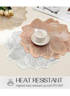 Generic New Minimalist Flower-Shaped PVC Placemats – Heat-Resistant, Washable Table Mats for Home & Restaurant Decor, Ins-Style(Gold,Pack of 4 )  - Image 5