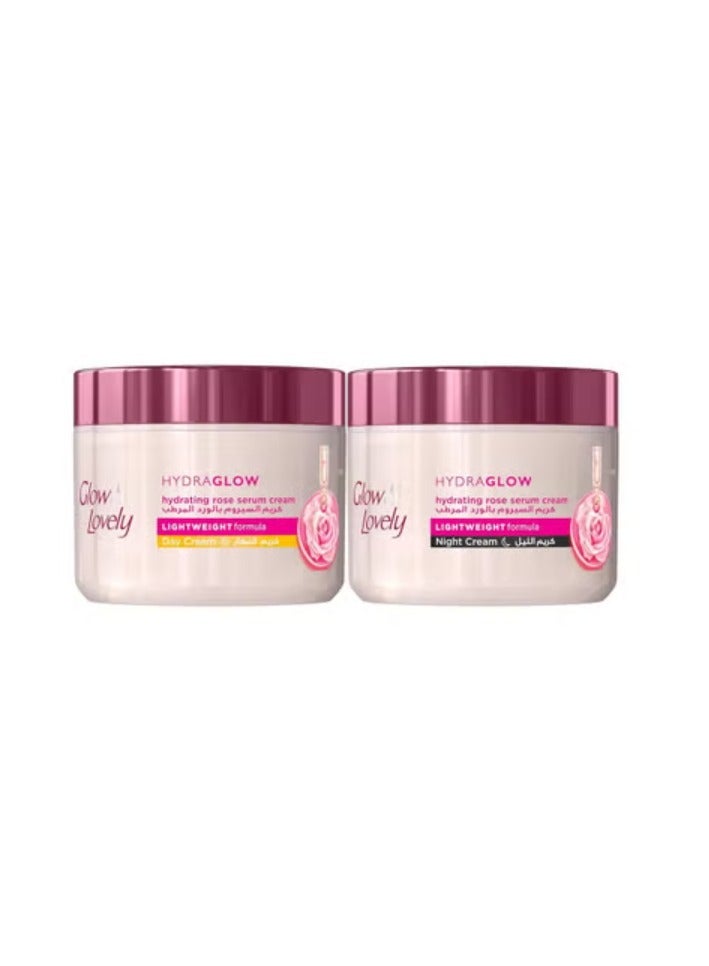 Glow & Lovely Set Hydraglow  Hydrating Rose Serum Cream Day and Night each 50g - Image 1