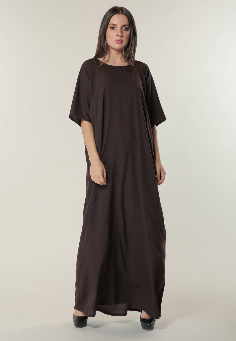 Moistreet Elegant Crew Neck Casual Abaya - Image 1