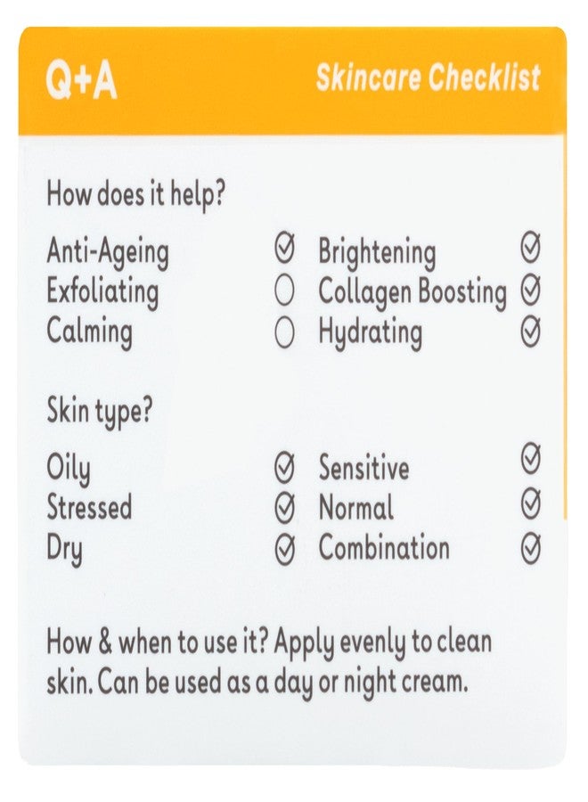 Q+A Vitamin C Radiance Cream - Hydrating, Anti-Ageing Face Cream with Collagen Boosting Vitamin C, Elasticity Enhancing Centella Asiatica & Antioxidant-Rich Tropical Fruit for Glowing Skin, 50g - Image 3