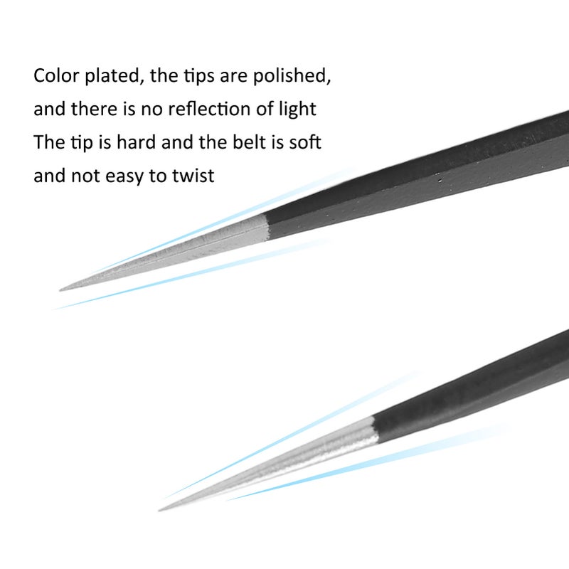BST‑201ESD Pointed Tweezers Stainless Steel High Accuracy Anti Static Acid Resistant Tweezers for Accuracy Laboratory - Image 3