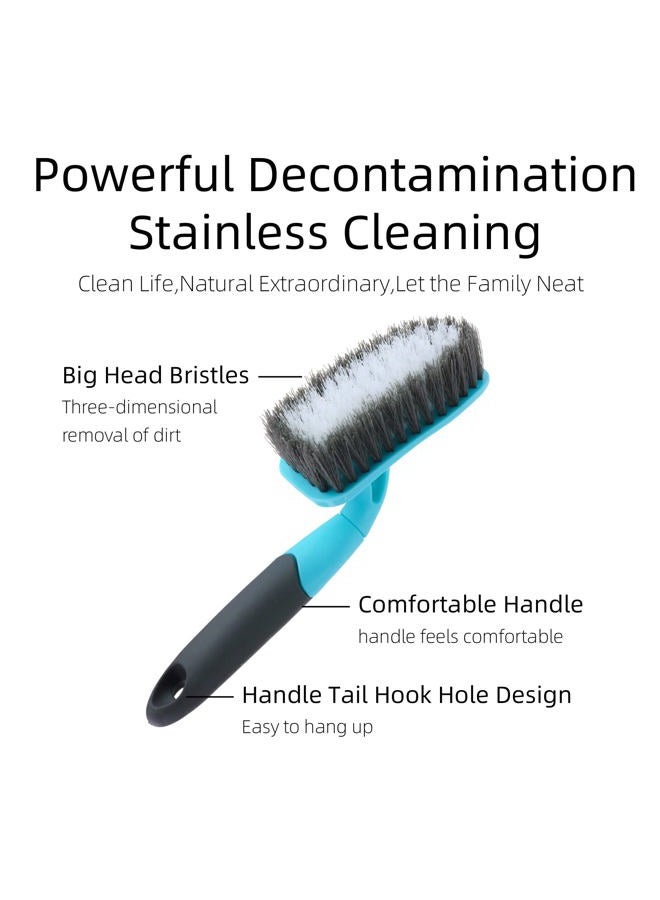 Songtaste 2-Pack Scrub Brush for Cleaning with Long Handle, Medium Firm Brush Bathroom Cleaning Supplies and Bathtub Cleaner and Shower Cleaning Brush, Multi-Scene Use for Kitchen Brush or Carpet Brush - Image 3