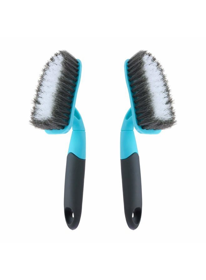 Songtaste 2-Pack Scrub Brush for Cleaning with Long Handle, Medium Firm Brush Bathroom Cleaning Supplies and Bathtub Cleaner and Shower Cleaning Brush, Multi-Scene Use for Kitchen Brush or Carpet Brush - Image 1