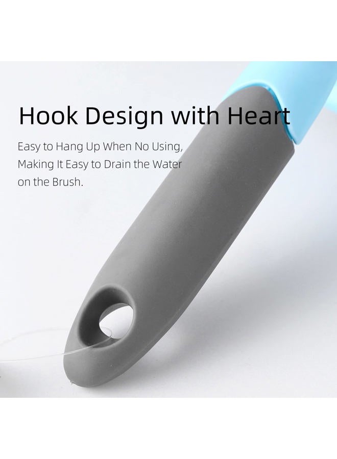 Songtaste 2-Pack Scrub Brush for Cleaning with Long Handle, Medium Firm Brush Bathroom Cleaning Supplies and Bathtub Cleaner and Shower Cleaning Brush, Multi-Scene Use for Kitchen Brush or Carpet Brush - Image 5