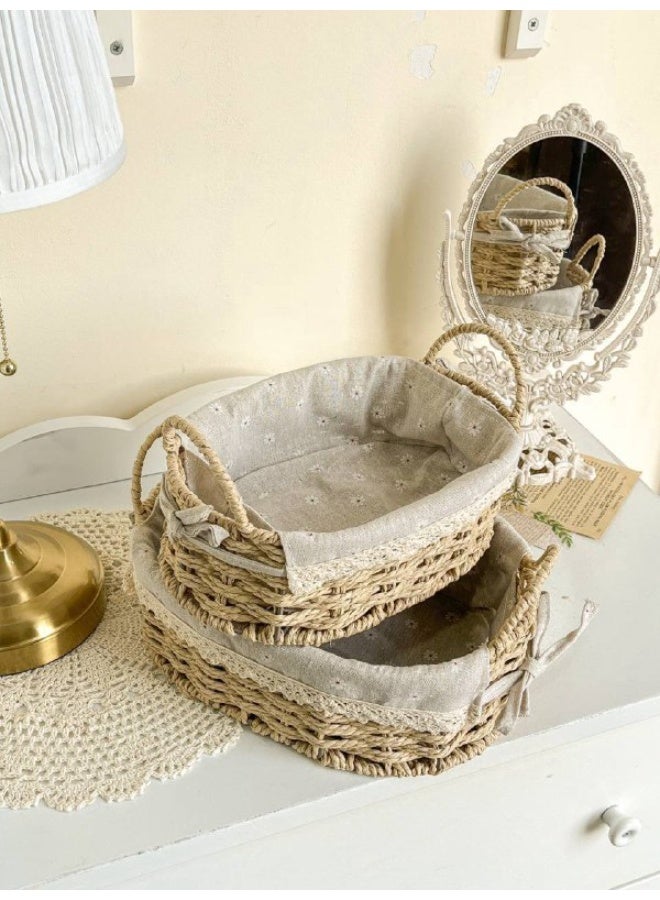 Oval Woven Rattan Basket Set