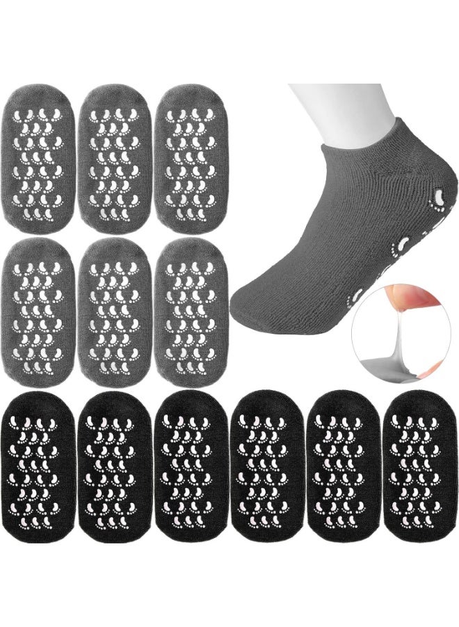 Meetion 6 Pairs Moisturizing Socks Soft Gel Spa Socks for Dry Cracked Feet Skins Gel Lined Feet Care Stocking for Repairing Softening Dry Cracked - Image 1