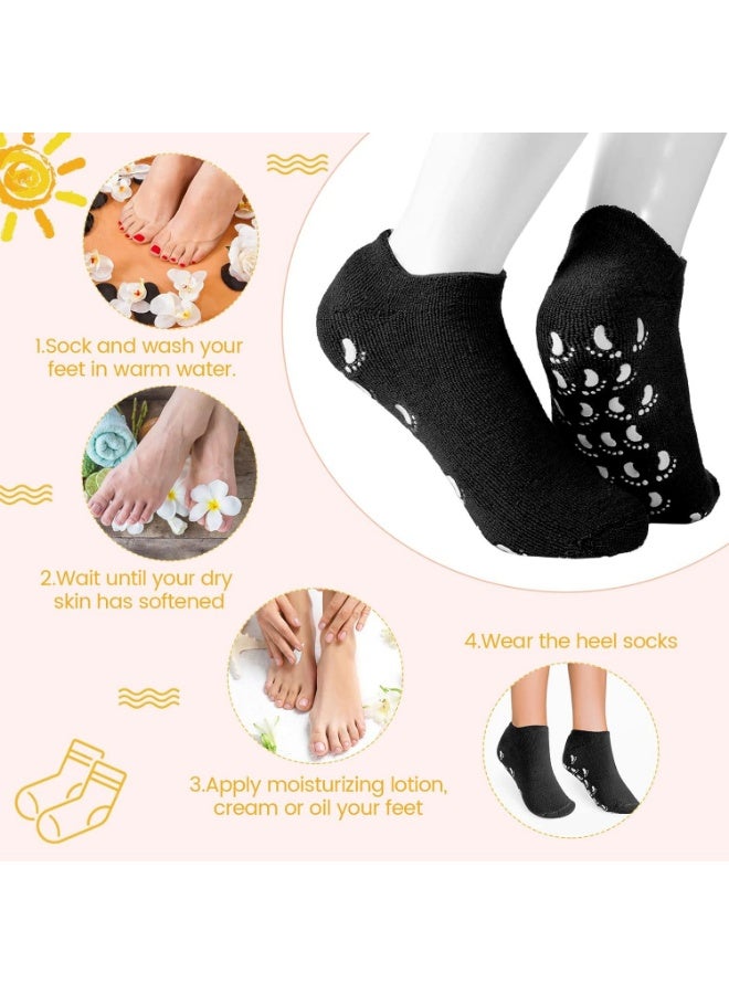 Meetion 6 Pairs Moisturizing Socks Soft Gel Spa Socks for Dry Cracked Feet Skins Gel Lined Feet Care Stocking for Repairing Softening Dry Cracked - Image 5