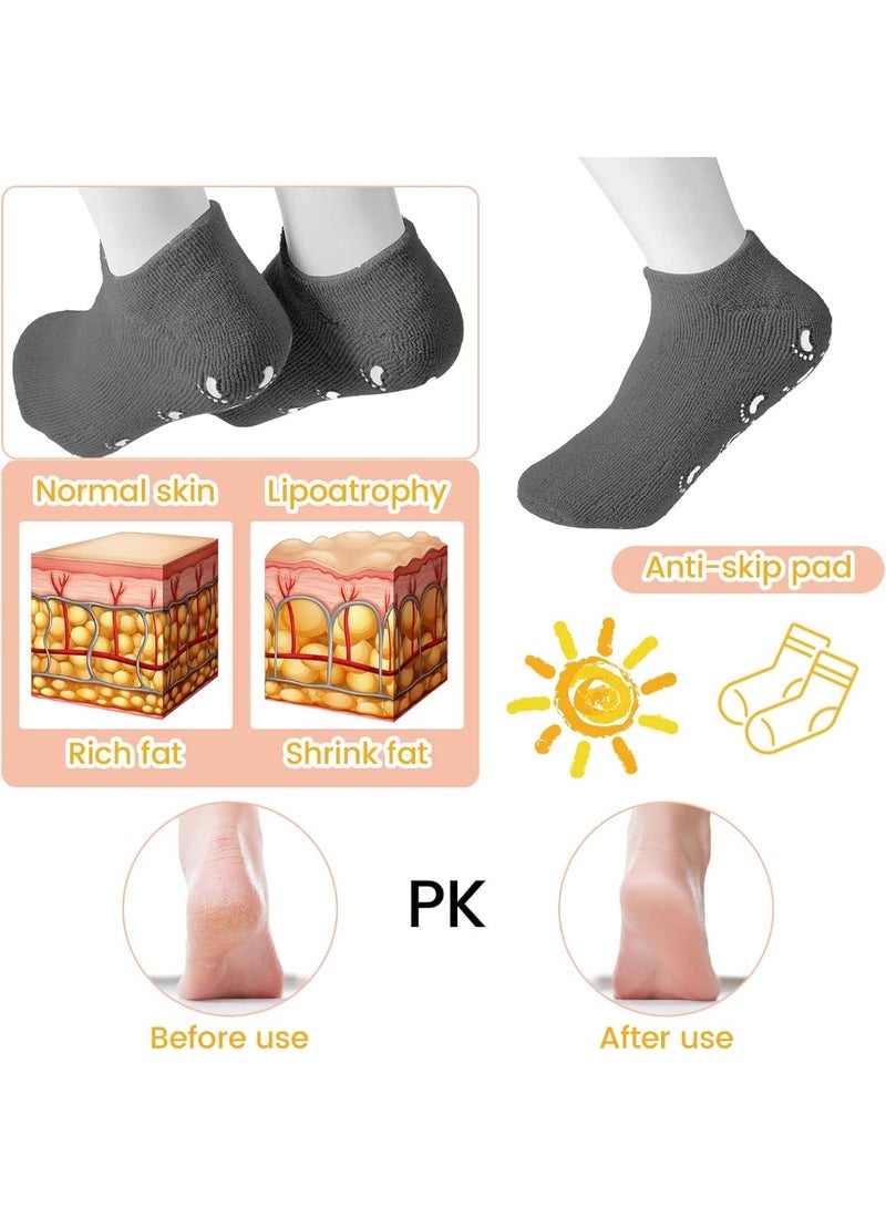 Meetion 6 Pairs Moisturizing Socks Soft Gel Spa Socks for Dry Cracked Feet Skins Gel Lined Feet Care Stocking for Repairing Softening Dry Cracked - Image 4