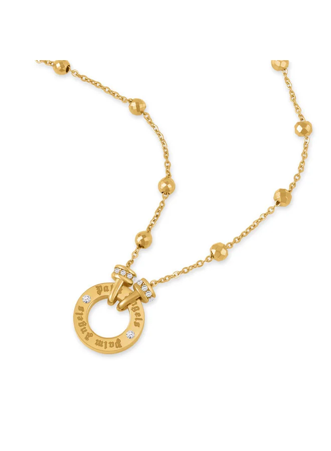 بالم انجلز Signatura Yellow Gold Plated Stainless Steel Pendant Necklace for Women
