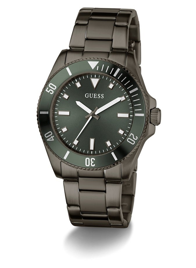 GUESS Mens Gunmetal Analog Watch - Image 1