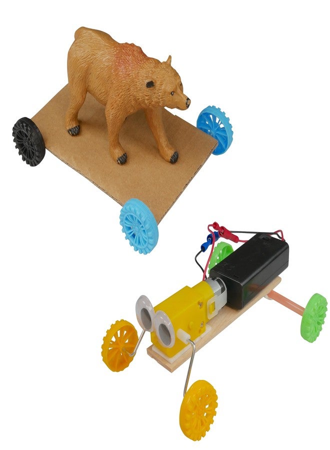 STEM Inventions عجلات ألعاب بلاستيكية ومحاور فولاذية - 100 عجلة و50 محورًا، عبوة كبيرة من عجلات ومحاور الألعاب لمشاريع العلوم والتكنولوجيا والهندسة والرياضيات، وسيارات اصنعها بنفسك، والأعمال الحرفية. - Image 4