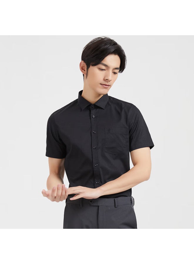 Tries Men's Breathable Cotton Short Sleeve Business White Shirt For Spring And Summer Professional Top In Multiple Colors Formal Solid Color - Image 1