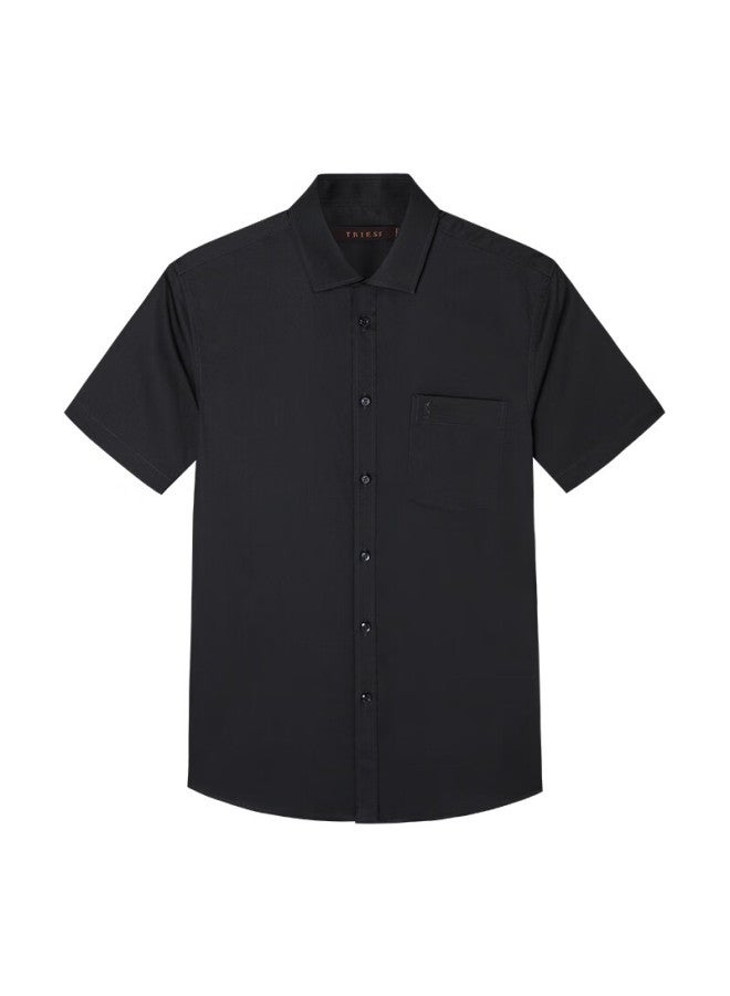 Tries Men's Breathable Cotton Short Sleeve Business White Shirt For Spring And Summer Professional Top In Multiple Colors Formal Solid Color - Image 3