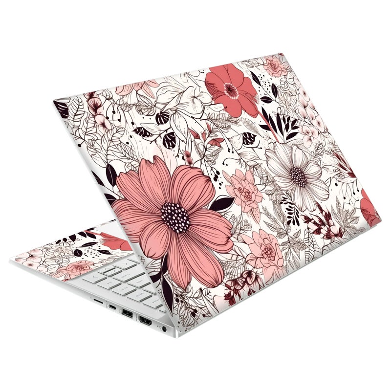 TracyArt Laptop Skin Decal HP 14" - Botanical, Laptop Cover Sticker, No Cutting Required, No Bubble, Waterproof, Scratch Resistant - Including Wide Screen and Wrist Pad - Image 1