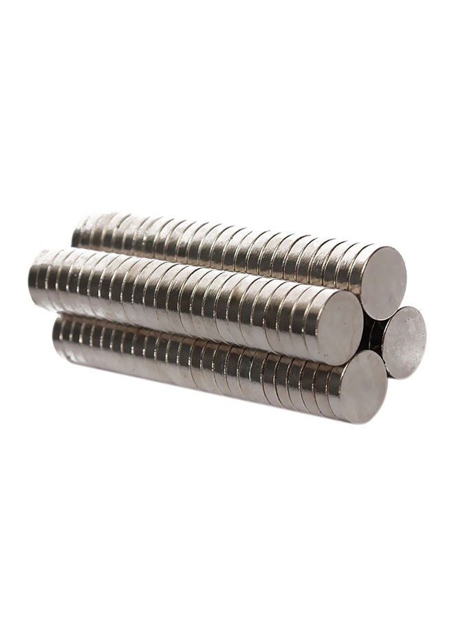 NIBEMINENT 100-Piece Round Strong Magnets Silver 0.068kg  - Image 1