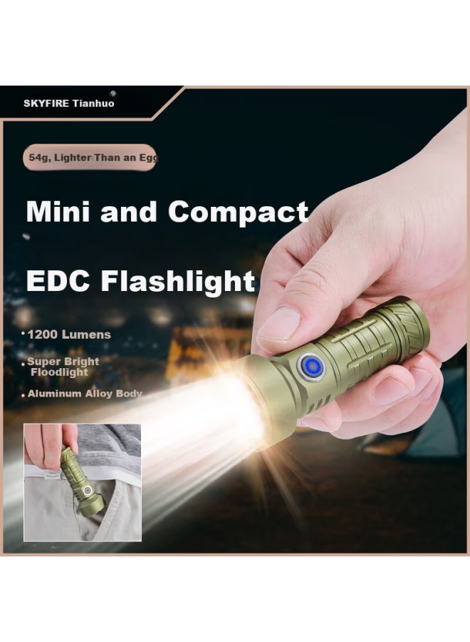SkyFire Tianhuo Mini Portable High-brightness Zoomable Flashlight Long-range Rechargeable Military Survival Use - Image 1