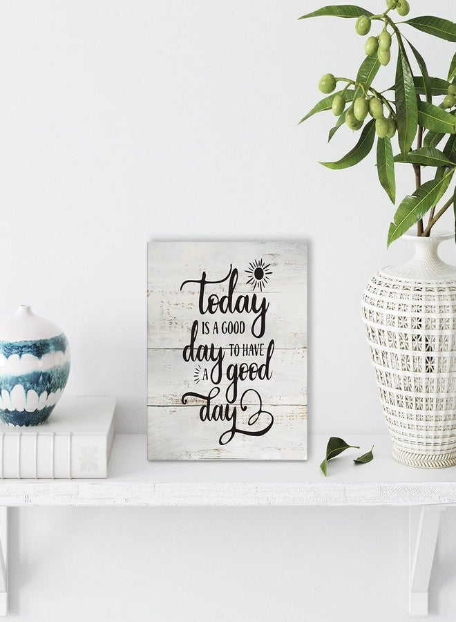 MAVOTEN Rustic Motivational Good Day Wood Box Sign Today Quote Wooden Box Sign Farmhouse Home Office Desk Shelf Decor (5 X 5 Inch) - Image 4