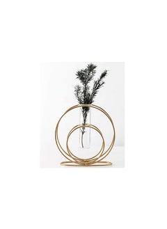 KASTWAVE KASTWAVE Glass Flower Vase with Metal Frame Stand Modern Creative Geometry Desktop Glass Planter Indoor Décor Hydroponics Plants for Home Desktop Office Garden Wedding Decor  - Image 3