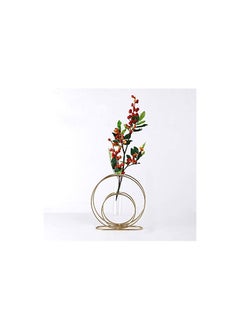 KASTWAVE KASTWAVE Glass Flower Vase with Metal Frame Stand Modern Creative Geometry Desktop Glass Planter Indoor Décor Hydroponics Plants for Home Desktop Office Garden Wedding Decor  - Image 2