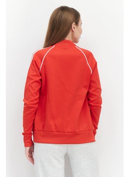 adidas Originals Women Sportswear Fit Long Sleeve Sweatshirt, Red/White  - Image 3