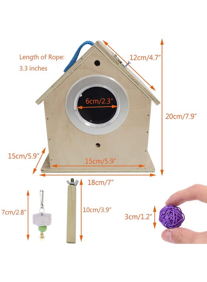 هامليدي صندوق تعشيش طيور هاميليدي، صندوق تربية الببغاوات، بيت تعشيش خشبي للببغاوات، قفص تزاوج للكوكاتيل، صندوق قفص للببغاوات، بادجي، كونور، طيور الحب - Image 2