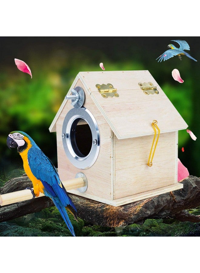 هامليدي صندوق تعشيش طيور هاميليدي، صندوق تربية الببغاوات، بيت تعشيش خشبي للببغاوات، قفص تزاوج للكوكاتيل، صندوق قفص للببغاوات، بادجي، كونور، طيور الحب - Image 3
