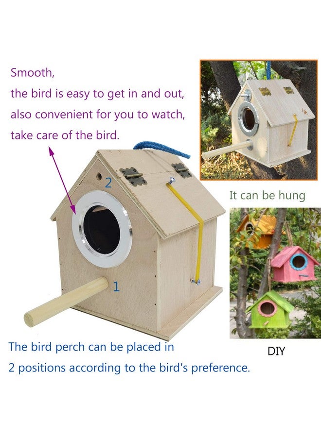 هامليدي صندوق تعشيش طيور هاميليدي، صندوق تربية الببغاوات، بيت تعشيش خشبي للببغاوات، قفص تزاوج للكوكاتيل، صندوق قفص للببغاوات، بادجي، كونور، طيور الحب - Image 4
