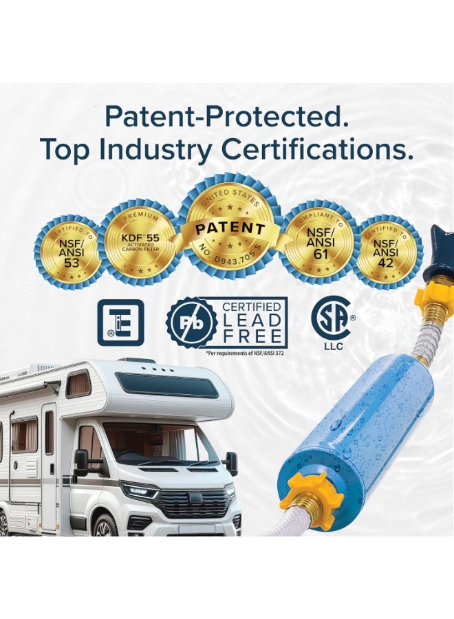 Camco Tastepure RV Water Filter - Advanced RV Inline Water Filter with Flexible Hose Protector - GAC & KDF Filtration - Made in USA - Camping Essentials for Fresh Drinking Water (40043) - Image 5