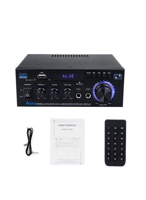 AK45 12Volt Compact Size Audio Power Amplifier Portable Sound Amplifier Speaker Amp for Car and Home