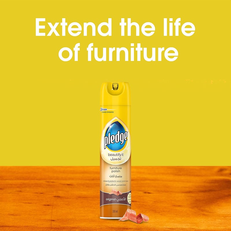 Pledge Furniture Polish Original, 300ml - Gentle Wood Cleaner with Lasting Fragrance - Image 5