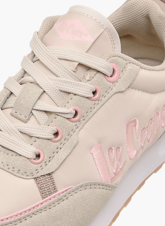 Lee Cooper Girls' Panelled Lace-Up Sneakers with Pull Tabs - Image 4