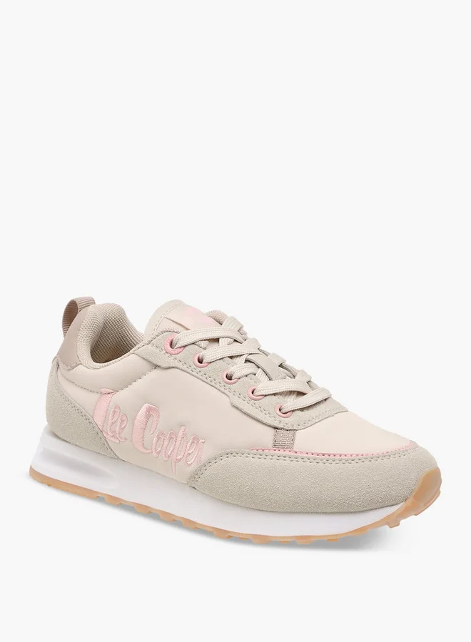 Lee Cooper Girls' Panelled Lace-Up Sneakers with Pull Tabs