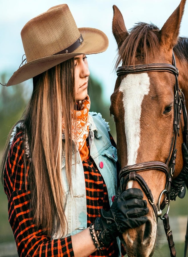 Funcredible Straw Cowboy Hat - Summer Cowgirl Hat - Vintage Cowboy Hat with 3 Replaceable Hat Bands - Western Hat, Cowboy Attire for Men and Women (Style2) - Image 4
