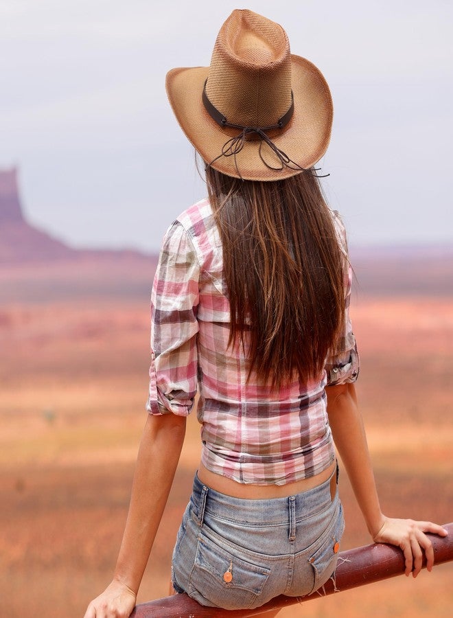 Funcredible Straw Cowboy Hat - Summer Cowgirl Hat - Vintage Cowboy Hat with 3 Replaceable Hat Bands - Western Hat, Cowboy Attire for Men and Women (Style2) - Image 5