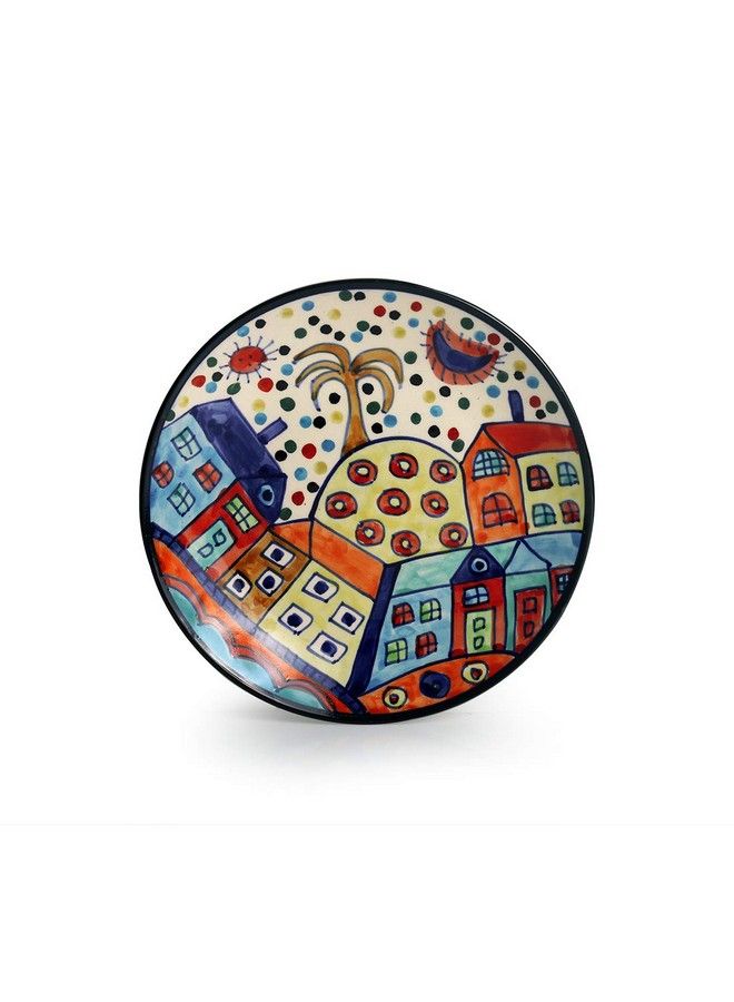 ExclusiveLane Hut Handpainted Ceramic Side Plates & Ceramic Plates For Dinner Quarter Plates (2 Pieces Dishwasher & Microwave Safe) Multicolor Standard (El 005 463)  - Image 4