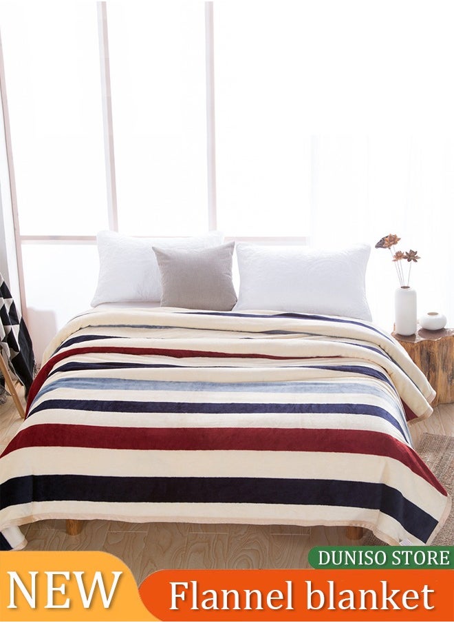 DUNISO Flannel blanket, wool thickened edge wrapped sofa blanket, nap blanket, suitable for all seasons, suitable for beds, sofas, and furniture, 1.5 * 2m ﻿  - Image 1
