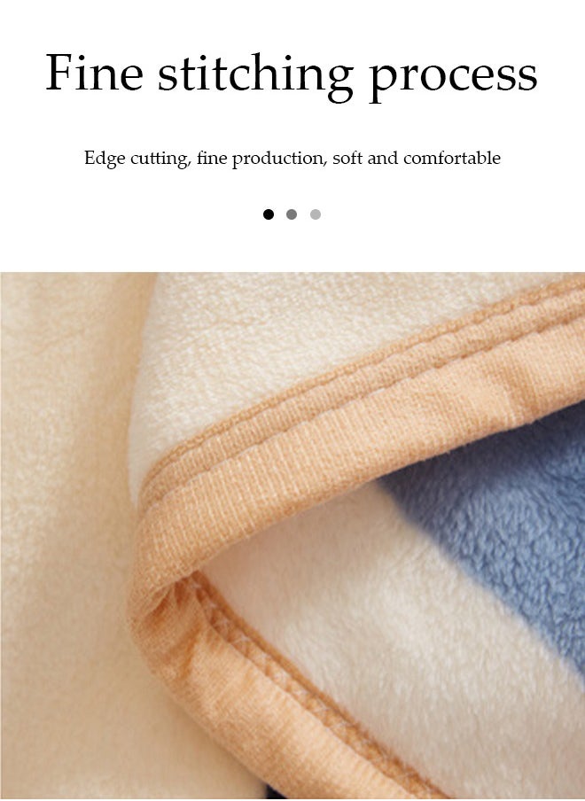 DUNISO Flannel blanket, wool thickened edge wrapped sofa blanket, nap blanket, suitable for all seasons, suitable for beds, sofas, and furniture, 1.5 * 2m ﻿  - Image 4