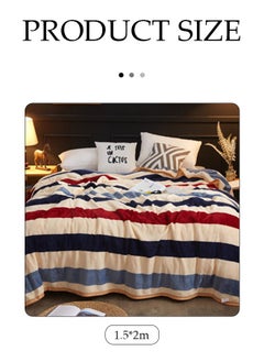 DUNISO Flannel blanket, wool thickened edge wrapped sofa blanket, nap blanket, suitable for all seasons, suitable for beds, sofas, and furniture, 1.5 * 2m ﻿  - Image 2