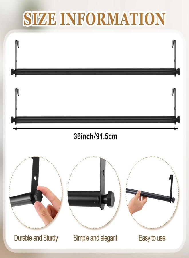 Threehoney 2 Pack Wire Shelving Garment Hanger Bar Wire Shelving Accessories Industrial Closet Clothes Rods for Home Retail Store(Black,36 Inch) - Image 2